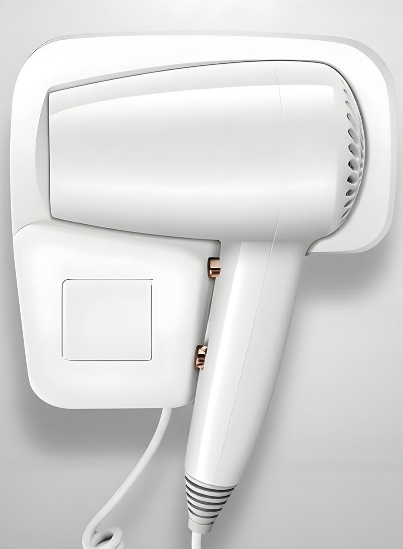 PRIMO PLUS Professional Wall-Mounted Hair Dryer: Compact, Lightweight, and Powerful 1250 W - No Drilling Required! Hot & Cold Settings, Automatic Shut-off, Moisture-Lock Technology, Quiet Operation - Image 1